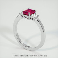 1.62 Ct. Pinkish Red Ruby Ring, 10K White Gold 2