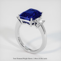 10.79 Ct. Sapphire Ring, 14K White Gold 2