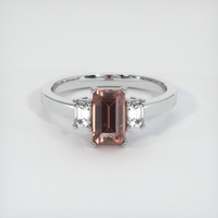 1.47 Ct. Padparadscha Sapphire Ring, 14K White Gold 1