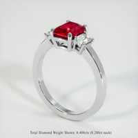 1.57 Ct. Ruby Ring, 14K White Gold 2
