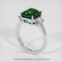 5.27 Ct. Bluish Green Sapphire Ring, 14K White Gold 2
