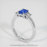 1.16 Ct. Blue Sapphire Ring, 14K White Gold 2