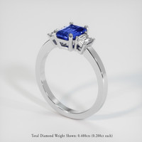 1.21 Ct. Blue Sapphire Ring, 14K White Gold 2