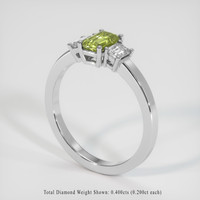 0.82 Ct. Yellowish Green Sapphire Ring, 14K White Gold 2