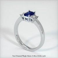 0.89 Ct. Sapphire Ring, 18K White Gold 2