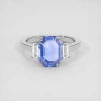 3.65 Ct. Blue Sapphire Ring, 18K White Gold 1