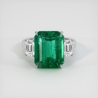 9.82 Ct. Emerald Ring, 18K White Gold 1