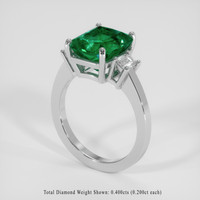 4.07 Ct. Emerald Ring, 18K White Gold 2