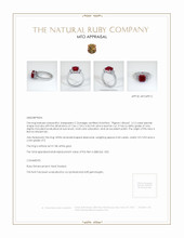 Ruby Ring 3.12 Ct., 18K White Gold Appraisal