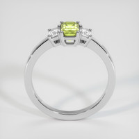 0.82 Ct. Yellowish Green Sapphire Ring, 18K White Gold 3