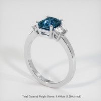 1.71 Ct. Sapphire Ring, 18K White Gold 2