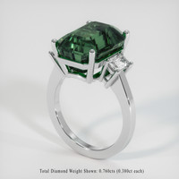 13.00 Ct. Greenish Blue Sapphire Ring, 18K White Gold 2