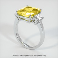 10.07 Ct. Yellow Sapphire Ring, 18K White Gold 2