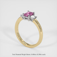 1.04 Ct. Pink Sapphire Ring, 18K White & Yellow 2