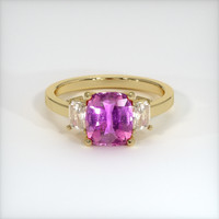 2.19 Ct. Pink Sapphire Ring, 14K Yellow Gold 1