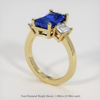 4.02 Ct. Blue Sapphire Ring, 14K Yellow Gold 2