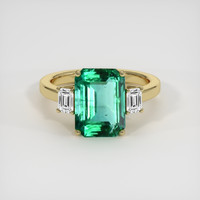 3.44 Ct. Emerald Ring, 18K Yellow Gold 1