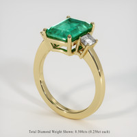 3.44 Ct. Emerald Ring, 18K Yellow Gold 2