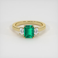 0.86 Ct. Emerald Ring, 18K Yellow Gold 1
