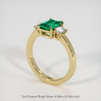 0.86 Ct. Emerald Ring, 18K Yellow Gold 2