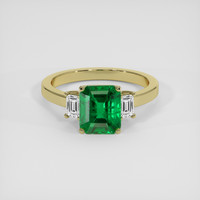 1.76 Ct. Emerald Ring, 18K Yellow Gold 1