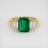 3.31 Ct. Emerald Ring, 18K Yellow Gold 1