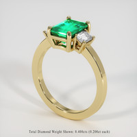 1.19 Ct. Emerald Ring, 18K Yellow Gold 2