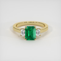 1.19 Ct. Emerald Ring, 18K Yellow Gold 1