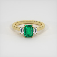 1.22 Ct. Emerald Ring, 18K Yellow Gold 1