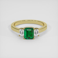 0.94 Ct. Emerald Ring, 18K Yellow Gold 1