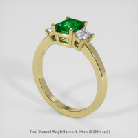 0.94 Ct. Emerald Ring, 18K Yellow Gold 2