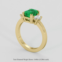 1.43 Ct. Emerald Ring, 18K Yellow Gold 2