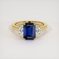3.10 Ct. Blue Sapphire Ring, 18K Yellow Gold 1