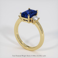 3.10 Ct. Blue Sapphire Ring, 18K Yellow Gold 2