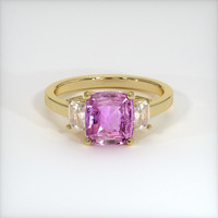 2.12 Ct. Purplish Pink Sapphire Ring, 18K Yellow Gold 1