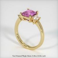 2.12 Ct. Purplish Pink Sapphire Ring, 18K Yellow Gold 2