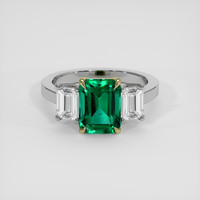 1.91 Ct. Emerald Ring, 18K Yellow & White 1