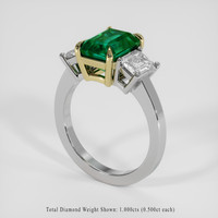 1.91 Ct. Emerald Ring, 18K Yellow & White 2