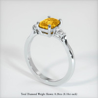 1.29 Ct. Yellowish Orange Sapphire Ring, Platinum 950 2