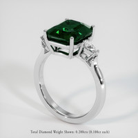 5.27 Ct. Bluish Green Sapphire Ring, 14K White Gold 2