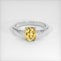1.65 Ct. Yellow Sapphire Ring, 14K White Gold 1