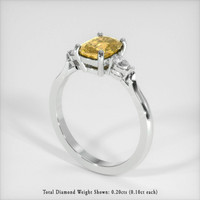 1.65 Ct. Yellow Sapphire Ring, 14K White Gold 2