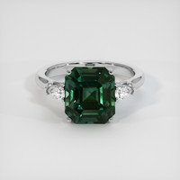5.27 Ct. Bluish Green Sapphire Ring, 18K White Gold 1