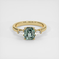 2.02 Ct. Bluish Green Sapphire Ring, 14K Yellow Gold 1