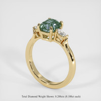 2.02 Ct. Bluish Green Sapphire Ring, 14K Yellow Gold 2