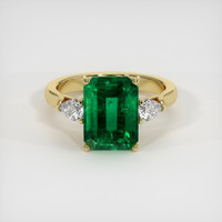 4.55 Ct. Emerald Ring, 18K Yellow Gold 1
