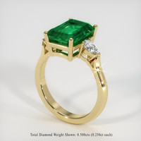 4.55 Ct. Emerald Ring, 18K Yellow Gold 2