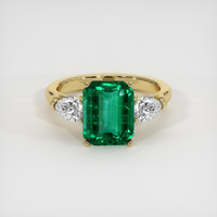 3.32 Ct. Emerald Ring, 18K Yellow Gold 1