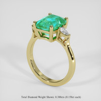 4.55 Ct. Emerald Ring, 18K Yellow Gold 2