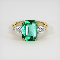 3.44 Ct. Emerald Ring, 18K Yellow Gold 1